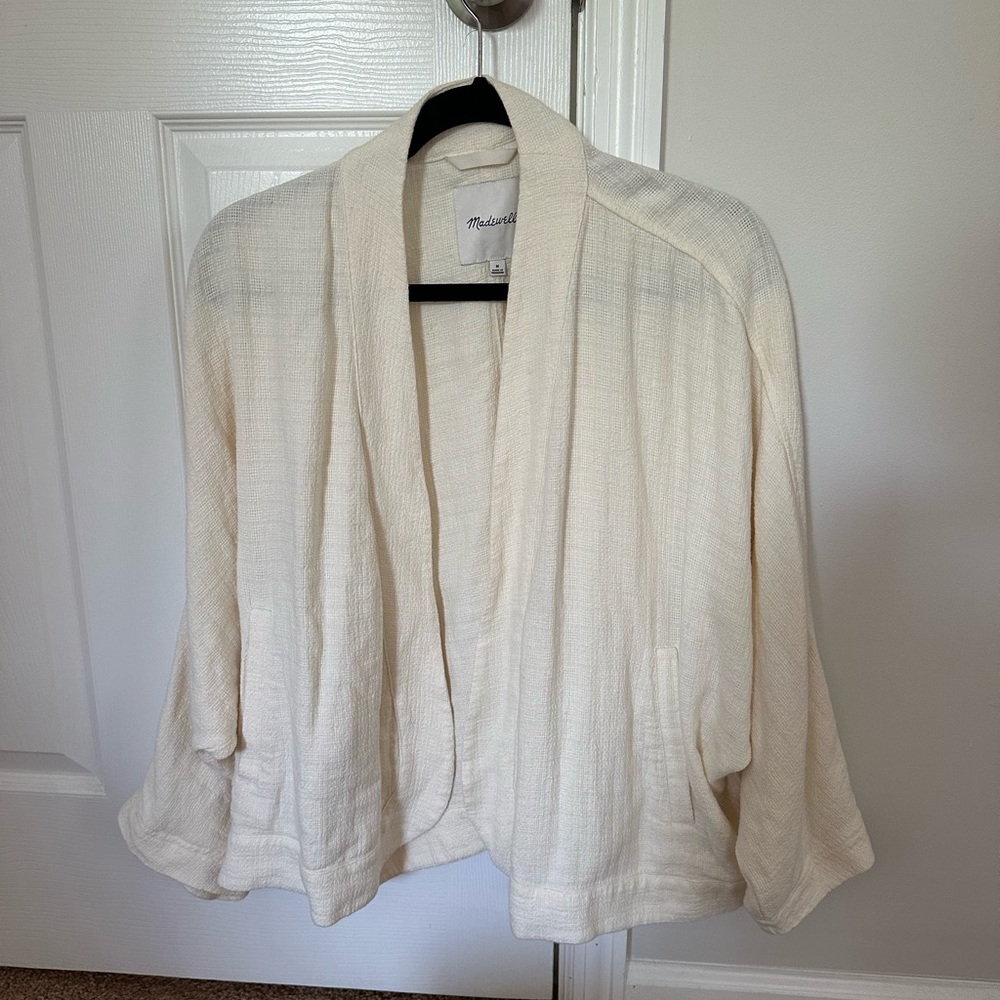 Madewell Linen Collarless Blazer Jacket